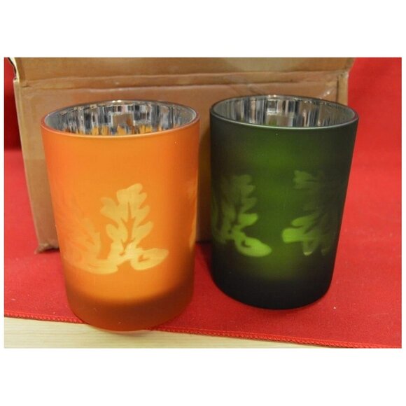 Home & Garden Party Metallic Fall Festival Tea Light Candle Holders Set of 2 NIB - Picture 3 of 6